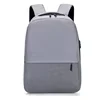 Color-Block Nylon Laptop Backpack with Dual-Zip Access Gray color SKU reference