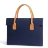 15-Inch Nylon Laptop Tote with Magnetic Flap and PU Handles Dark navy color SKU reference