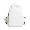 Oxford School Backpack with Character Charm and Side Pockets White color SKU reference