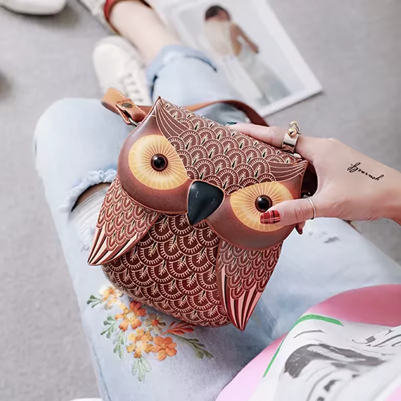 3D Owl-Shaped PU Mini Crossbody Bag product reference image