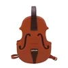 Violin-Shaped PU Mini Handbag with Double Metal Locks Brown color SKU reference