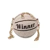Plush Round Crossbody Bag with Removable Strap Beige color SKU reference