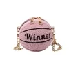 Plush Round Crossbody Bag with Removable Strap Light pink color SKU reference