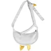 Canvas Duck and Goose-Shaped Crossbody Sling Bag White color SKU reference