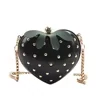 Strawberry-Shaped PU Mini Crossbody Bag with Chain Strap Black color SKU reference