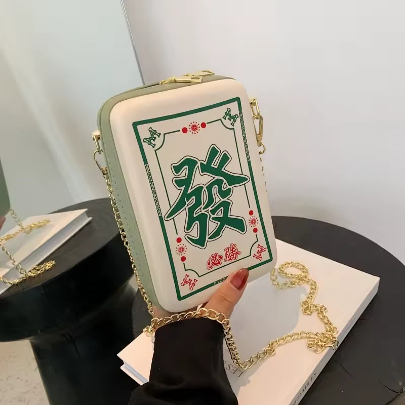 Mahjong Tile PU Crossbody Bag with Graphic Options product reference image