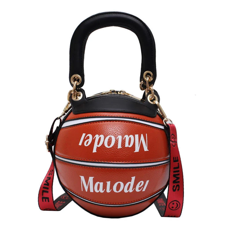 Round-Body PU Mini Crossbody Bag with Letter Detail Brown color SKU reference