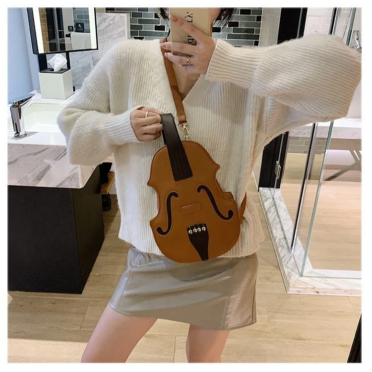 Violin-Shaped PU Shoulder and Crossbody Bag product reference image
