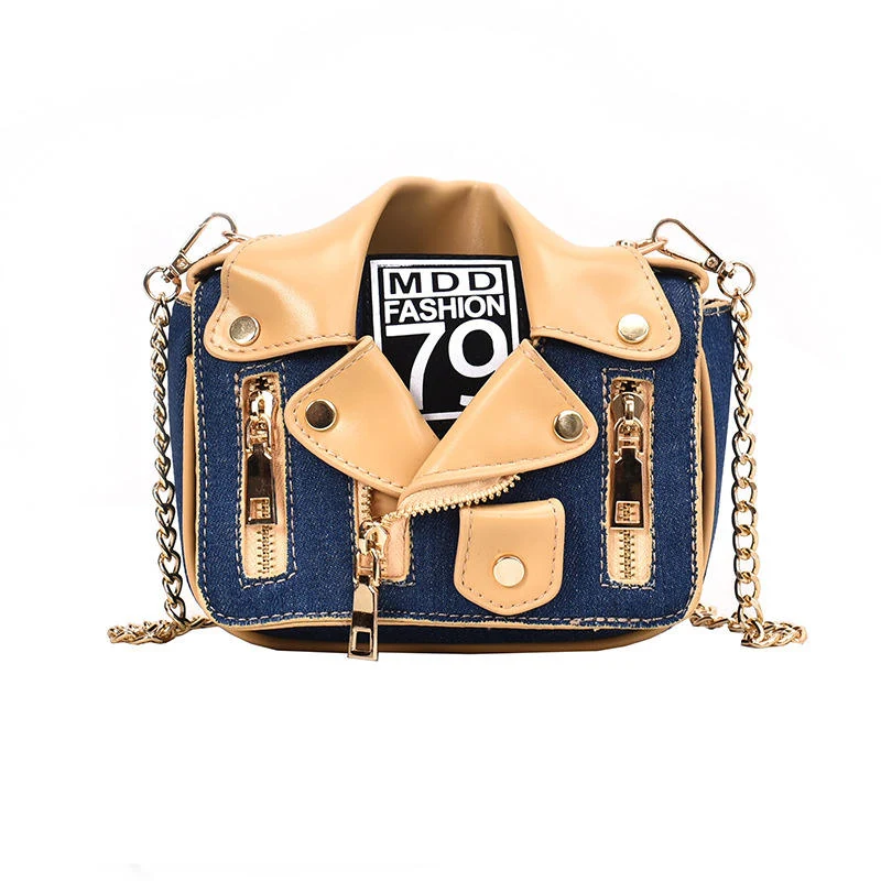 Rivet-Trimmed Square Jacket-Style Mini Crossbody Bag Dark blue color SKU reference
