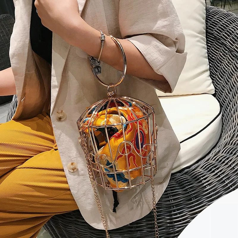 Metal-Cage Style Structured Evening Clutch product reference image
