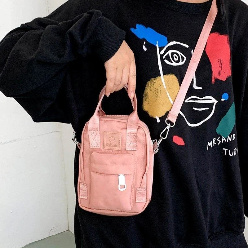 Nylon Mini Messenger Bag with Letter Detail product reference image