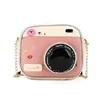 Camera-Shaped PU Mini Handbag with Side Pocket Pink color SKU reference