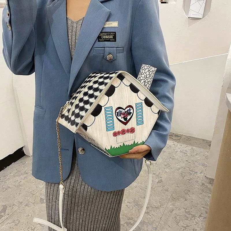 Cartoon House-Shaped PU Mini Bag product reference image