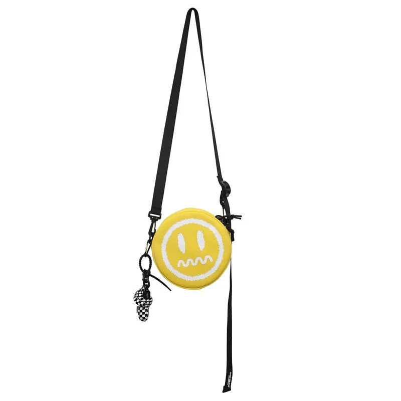 Smiley Face Round Mini Crossbody Bag Yellow color SKU reference