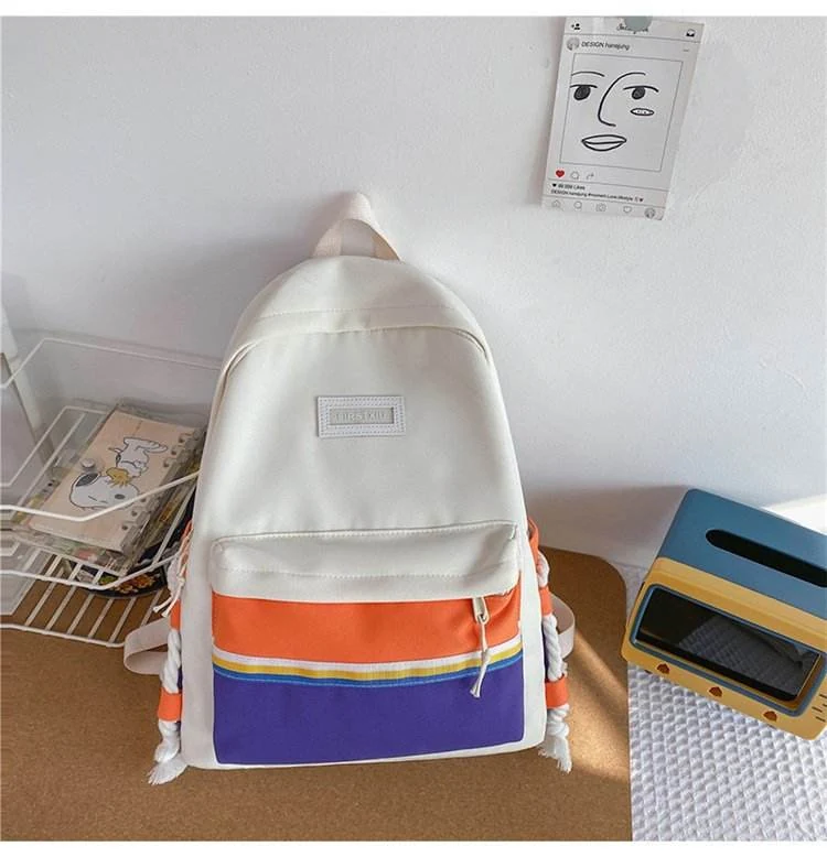 Color-Block School Backpack with 14-Inch Fit Reference White 2 color SKU reference