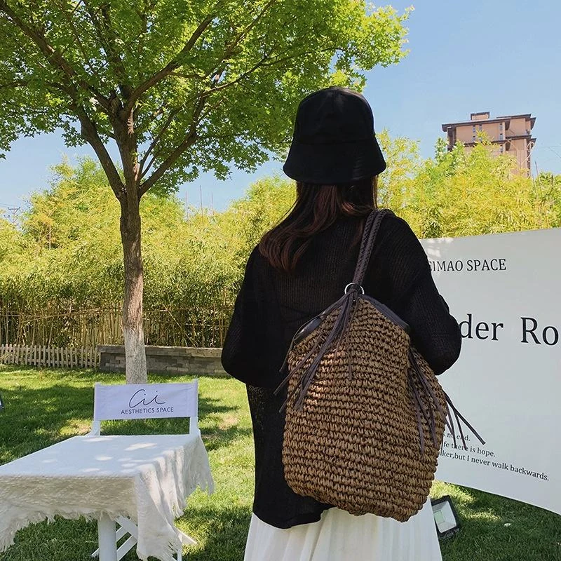 Crochet Woven Beach Shoulder Bag with Tassel product reference image
