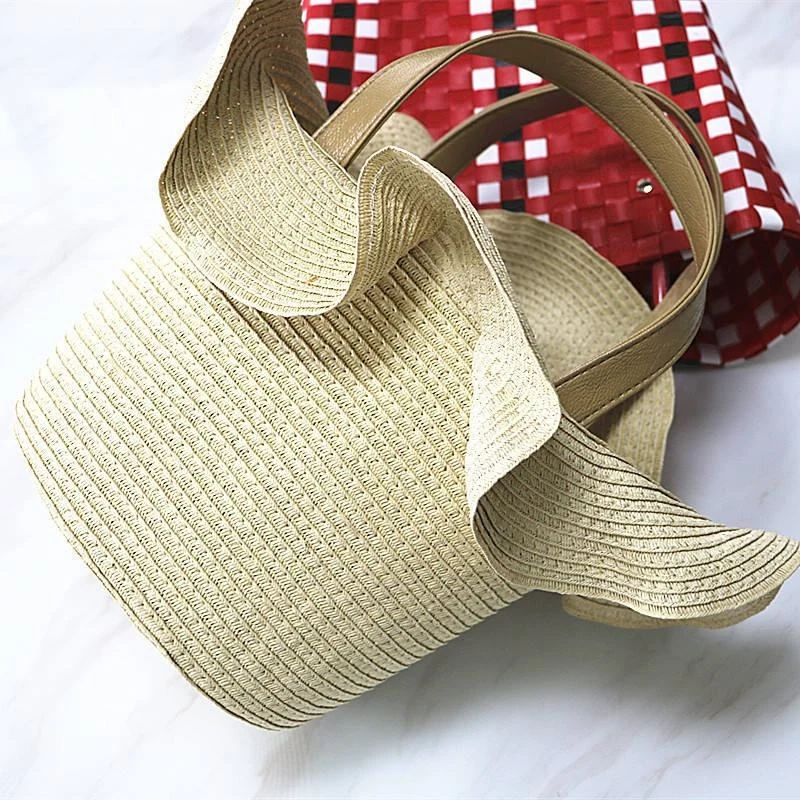 Hat-Shaped Woven Drawstring Mini Bag product reference image