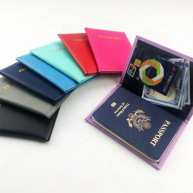 Slim PU Leather Passport and ID Card Holder in 8 Colors product reference image