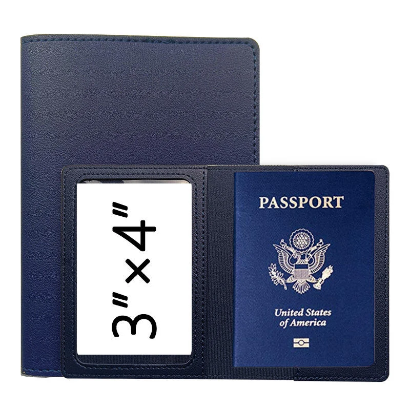 PU Travel and ID Wallet with Clear Window in 11 Colors Blue color SKU reference