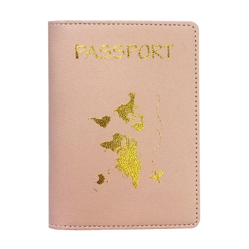 PU Passport Cover, Card Holder and Luggage Tag Collection Pink Card Holder color SKU reference