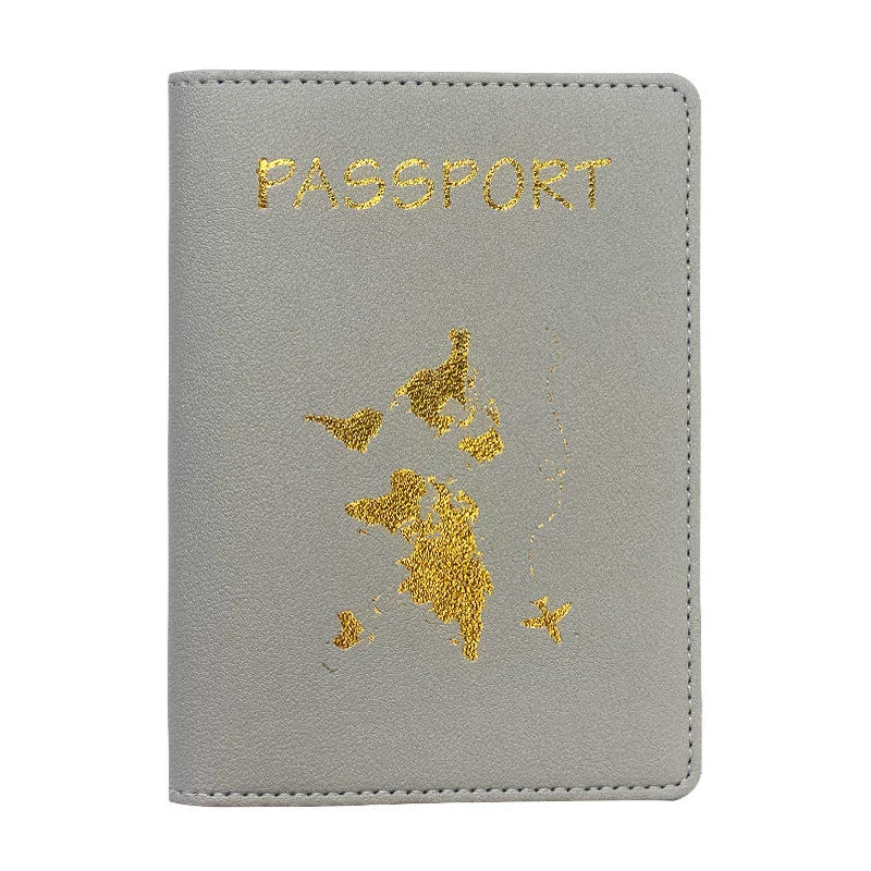 PU Passport Cover, Card Holder and Luggage Tag Collection Grey Card Holder color SKU reference