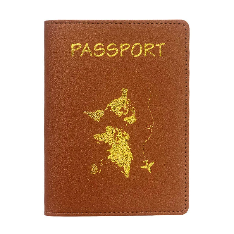 PU Passport Cover, Card Holder and Luggage Tag Collection Brown Card Holder color SKU reference