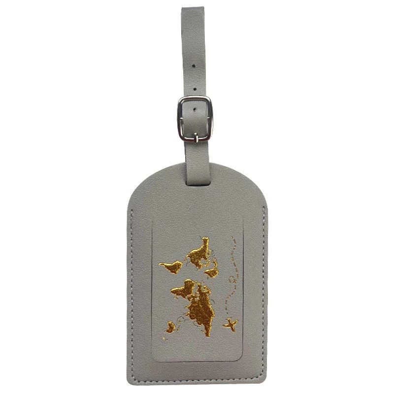 PU Passport Cover, Card Holder and Luggage Tag Collection Grey Luggage Tag color SKU reference