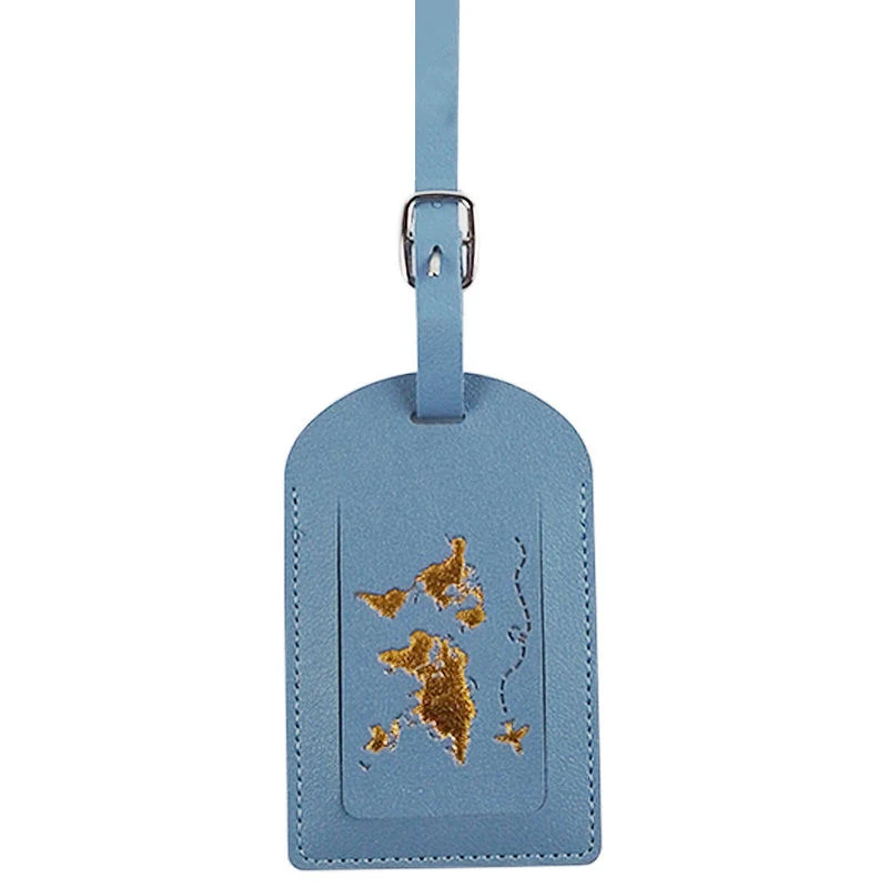PU Passport Cover, Card Holder and Luggage Tag Collection Sky Blue Luggage Tag color SKU reference