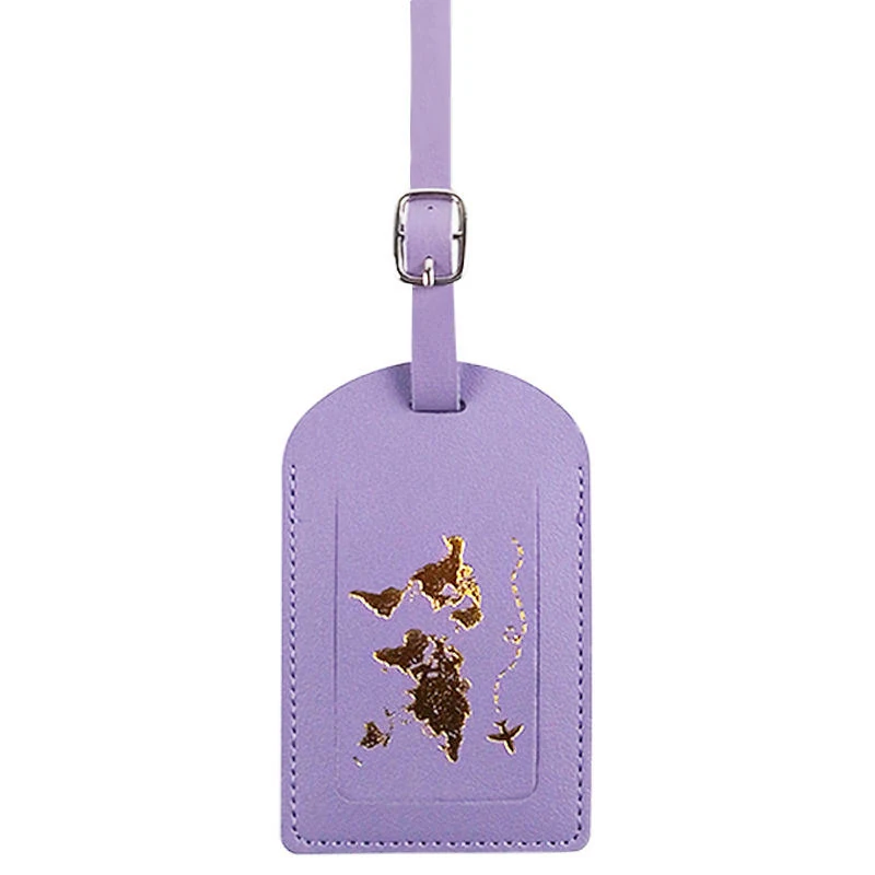 PU Passport Cover, Card Holder and Luggage Tag Collection Purple Luggage Tag color SKU reference