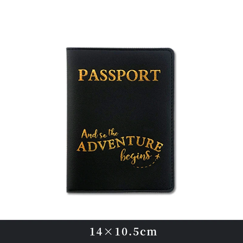 PU Leather Passport Case & Luggage Tag Set Black Passport Case color SKU reference