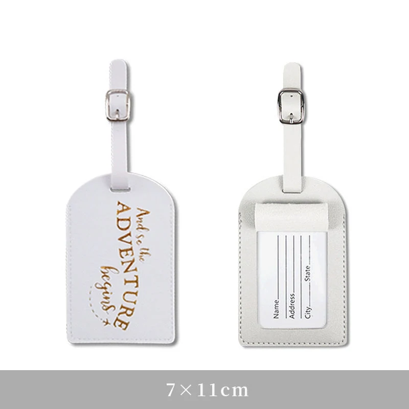 PU Leather Passport Case & Luggage Tag Set White Luggage Tag color SKU reference