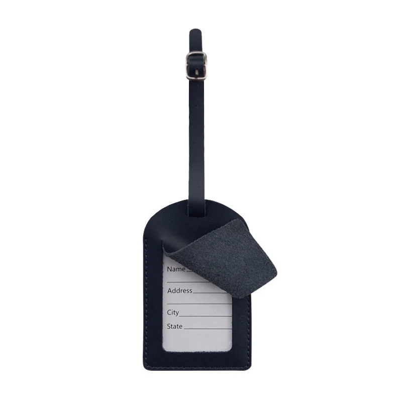 Genuine Leather Passport Holder & Luggage Tag Set Blue Luggage Tag color SKU reference