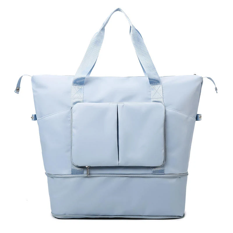 Foldable Water-Resistant Gym & Travel Duffel with Wet-Dry Storage Sky Blue color SKU reference