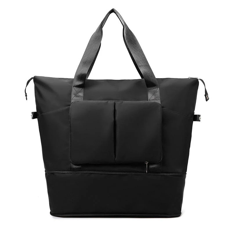 Foldable Water-Resistant Gym & Travel Duffel with Wet-Dry Storage Black color SKU reference