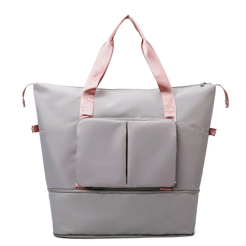 Foldable Water-Resistant Gym & Travel Duffel with Wet-Dry Storage Grey color SKU reference