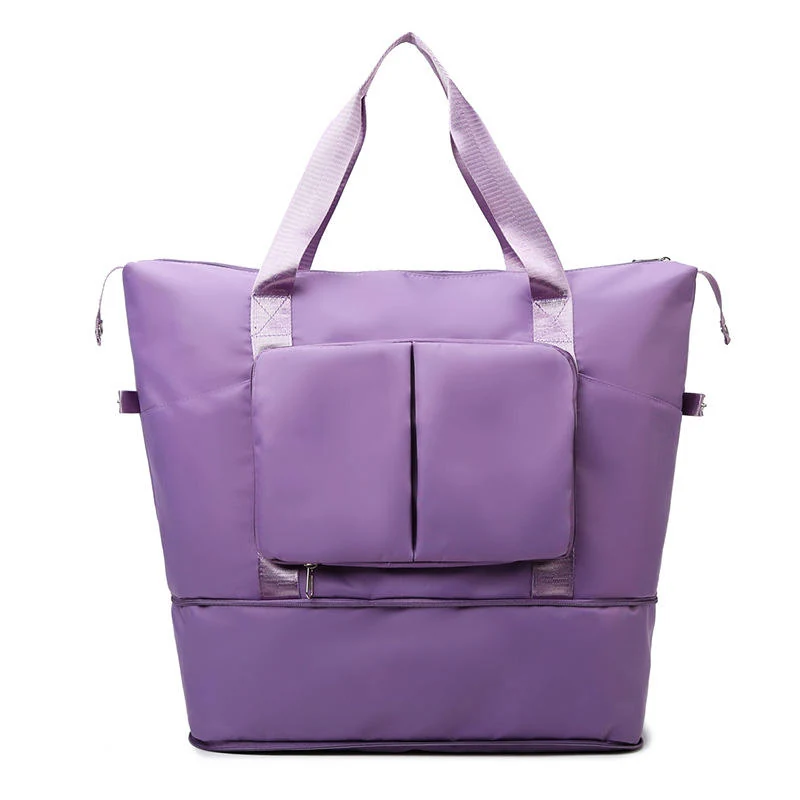 Foldable Water-Resistant Gym & Travel Duffel with Wet-Dry Storage Light Purple color SKU reference