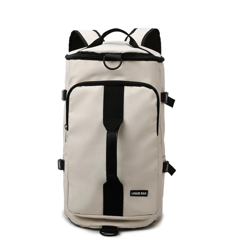 Cylindrical Weekender Travel Bag with Laptop Compartment White color SKU reference