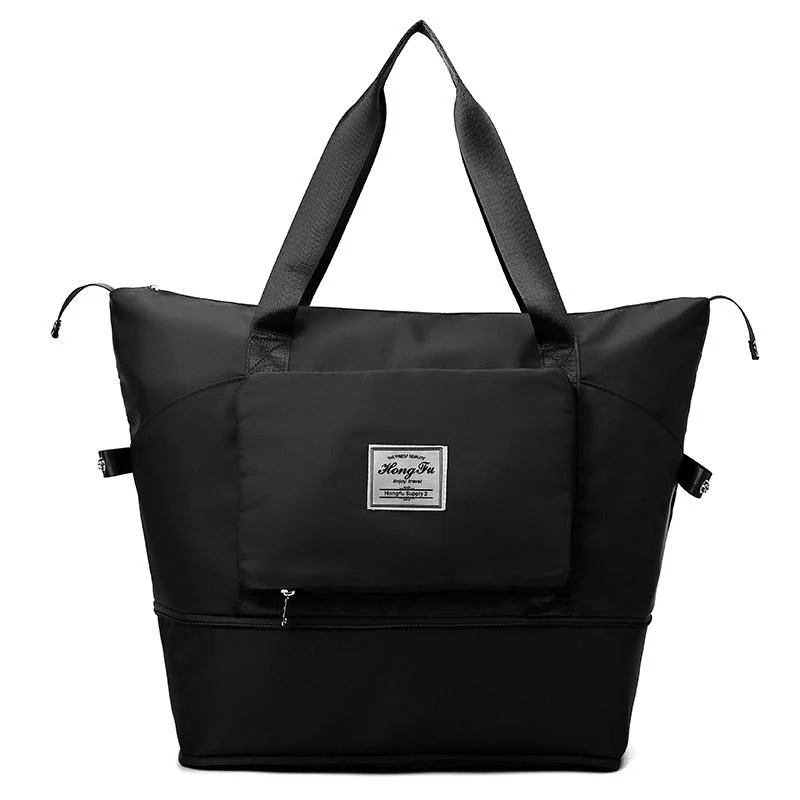 Expandable Gym & Travel Weekender Tote Black color SKU reference