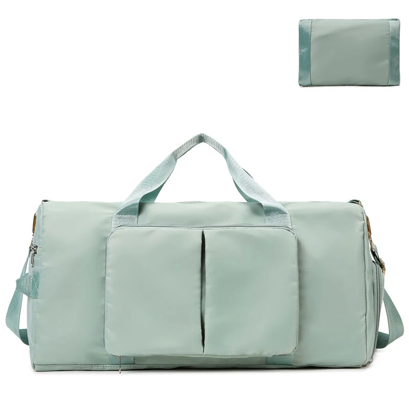 Expandable Waterproof Weekender with Shoe Compartment Green color SKU reference