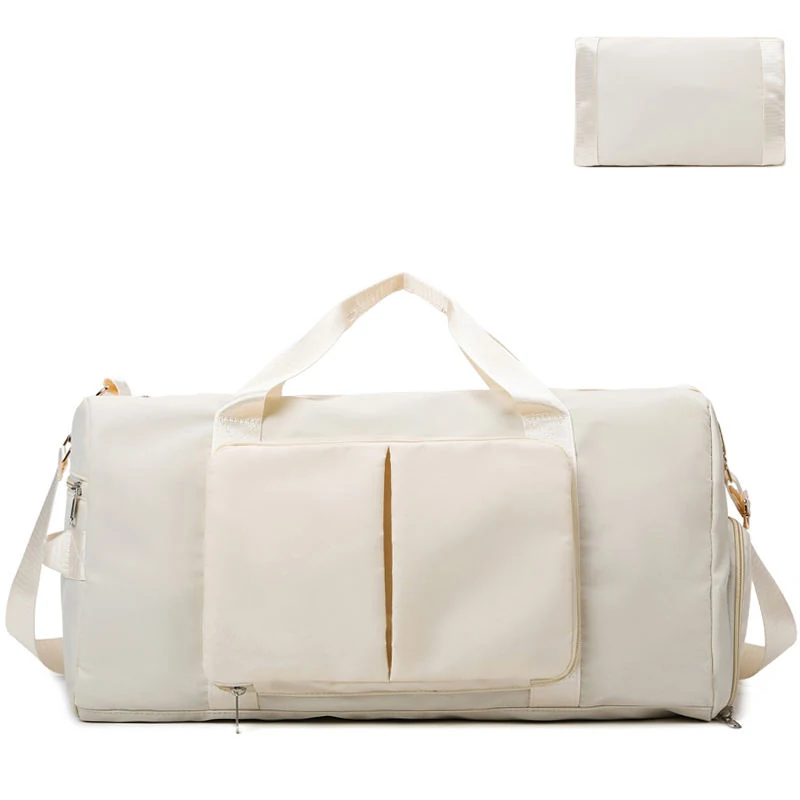 Expandable Waterproof Weekender with Shoe Compartment White color SKU reference