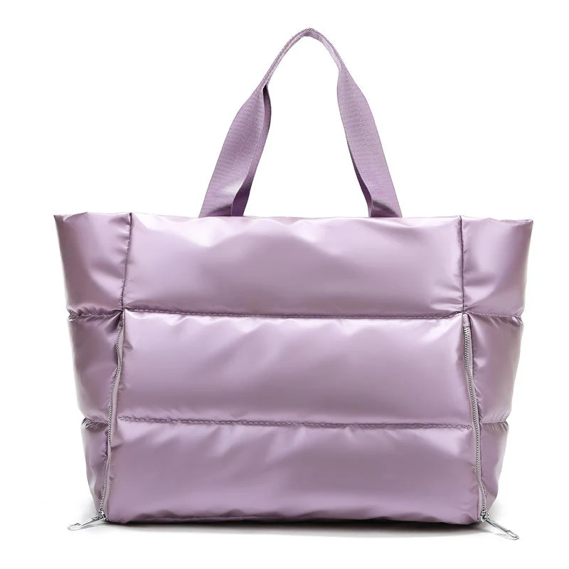 Quilted Holographic Gym & Travel Duffel with Yoga Mat Pocket Purple SKU overview reference