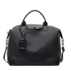 Oxford Shoulder Bag with Pendant and Magnetic Snap Black color SKU reference