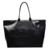 Croc-Embossed PU Shoulder Tote with Anti-Theft Pocket Black color SKU reference