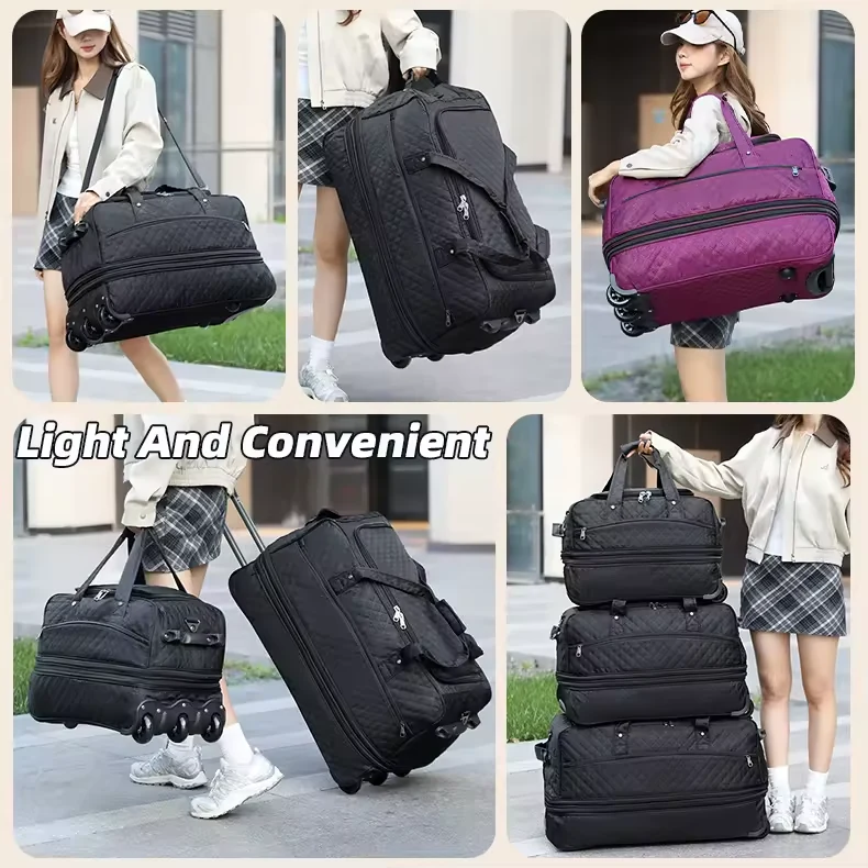42L Quilted Expandable Rolling Travel Duffel product reference image