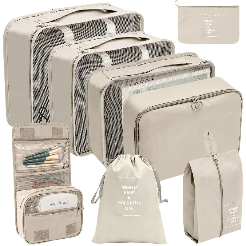 Multi-Piece Drawstring Travel Storage Set with Hanging Hook 8PCS (T) color SKU reference