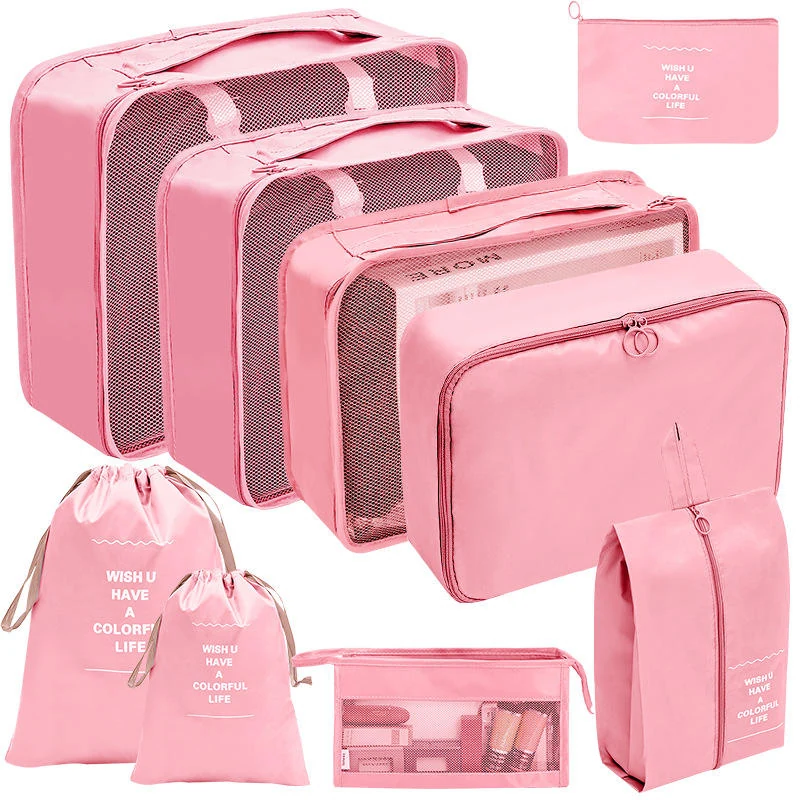 Multi-Piece Drawstring Travel Storage Set with Hanging Hook 9PCS (C) color SKU reference