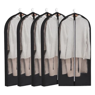 Reusable Nonwoven Garment Cover with Side Gusset Black · 60 × 16 × 100 cm color SKU reference