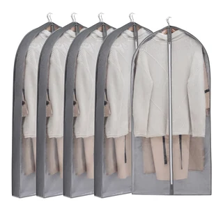 Reusable Nonwoven Garment Cover with Side Gusset Gray · 60 × 16 × 125 cm color SKU reference