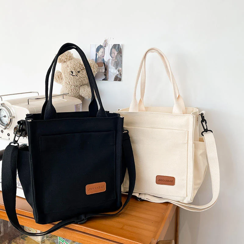 Canvas Utility Crossbody Bag with Two Side Pockets product reference image
