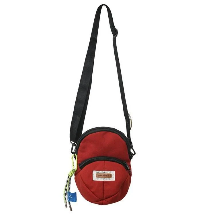 Hat-Shaped Canvas Crossbody Bag with Woven Strap Red color SKU reference